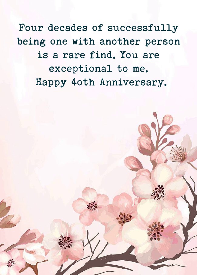 40th anniversary greetings to a couple