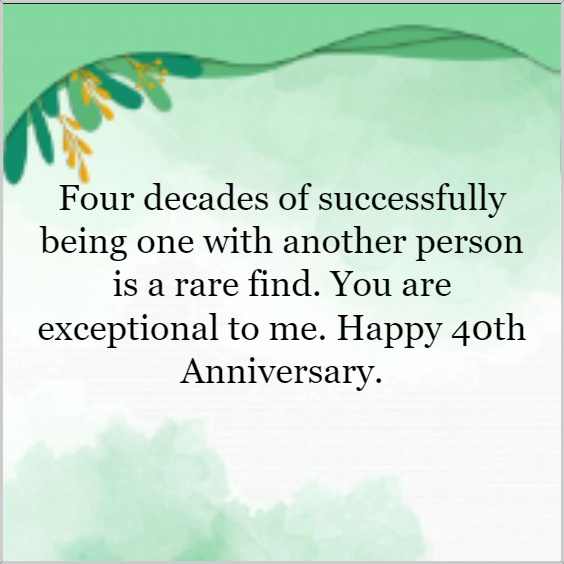 40th Wedding Anniversary Wishes and quotes