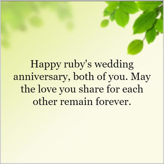 40th Wedding Anniversary Wishes