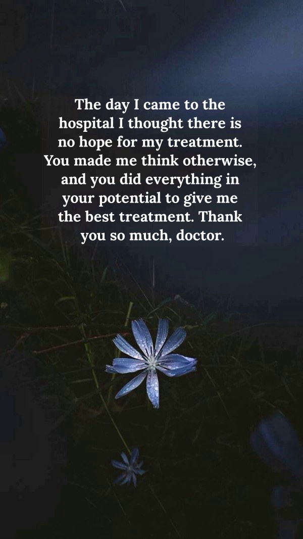 Thank You Note to Doctor Thank You Doctor Quotes