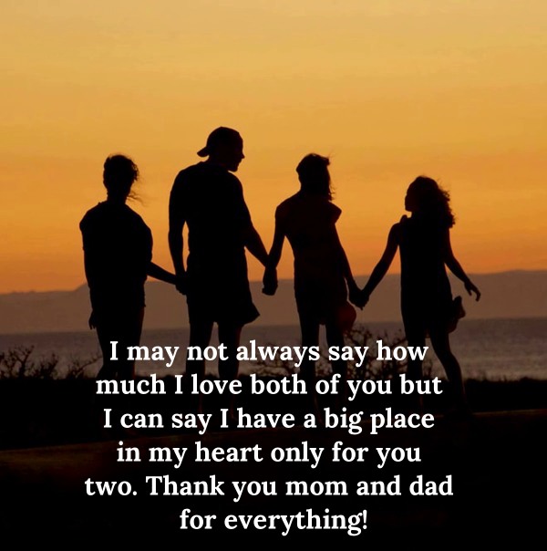 Thank You Notes for Mom and Dad from Daughter