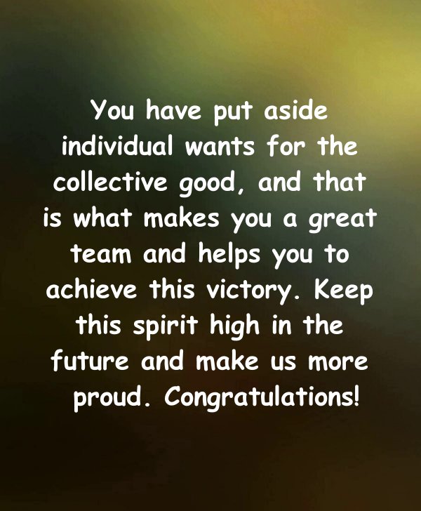 Thank You Note to Congratulation Message on Team Member