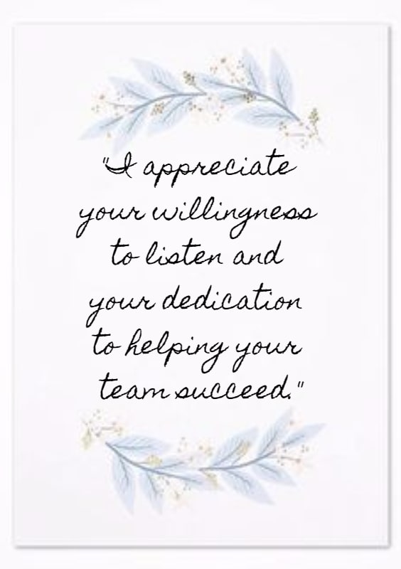 thank you message to boss for support