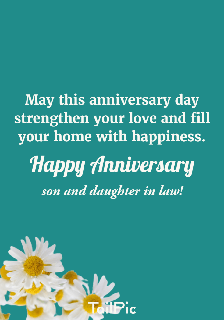 Anniversary Wishes for Son and Daughter in Law and images