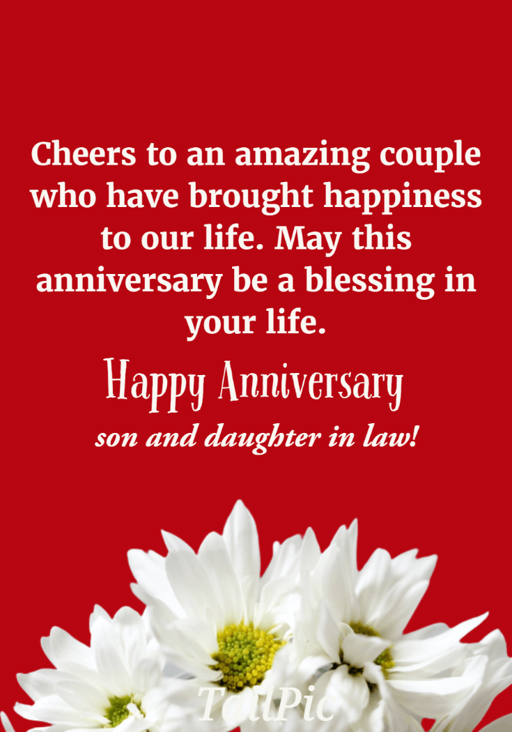 Congratulations Happy 1st Anniversary Son and Daughter in Law