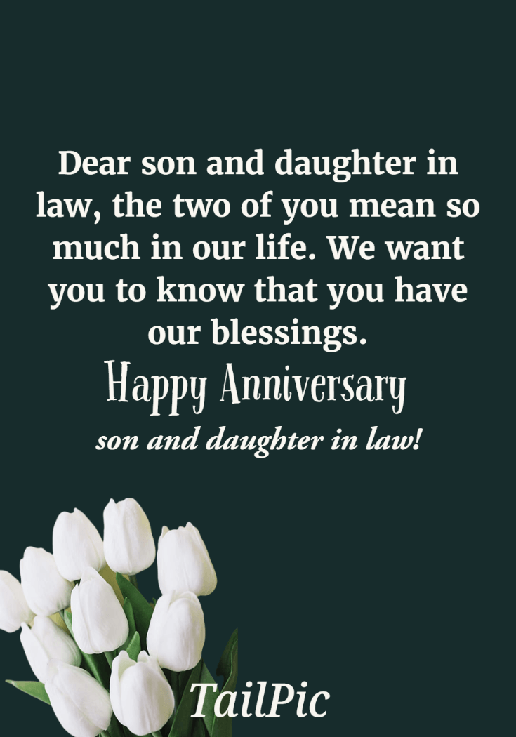 Anniversary Wishes for Son and Daughter in Law