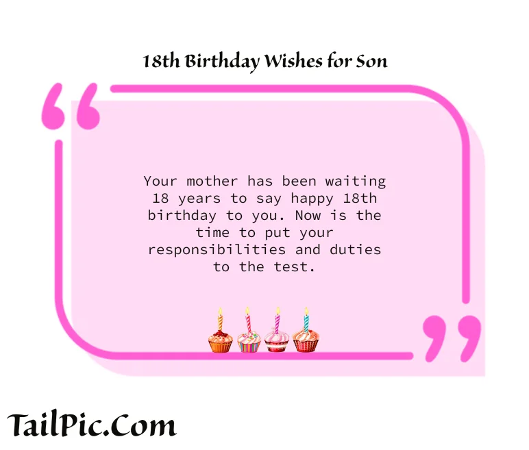 18th Birthday Wishes for Son 2